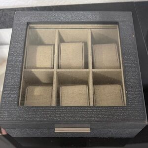 Crate & Barrel Elegant Black Watch Organizer Box